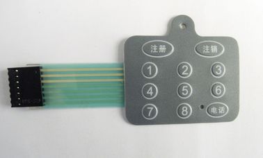 12 Keys 10M Ohms Customized PET PC Membrane Switch Panel with Metal Domes Inside