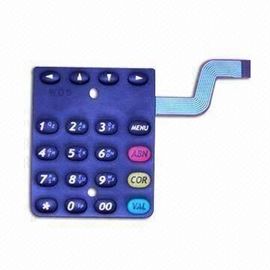 軟らかな金属のドームによってバックライトを当てられる膜スイッチ